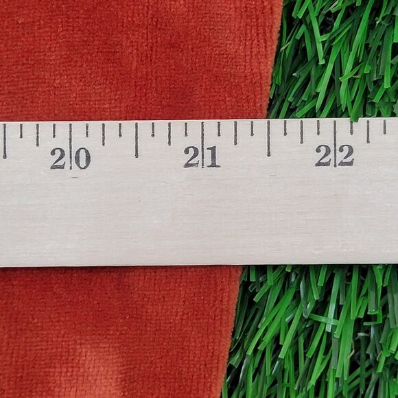 Vintage 80s Velour Sweater Womens Large 21x21 Boxy Burnt-Orange - Picture 9 of 10